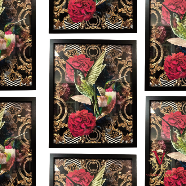 Rose Bird Framed Art repeated