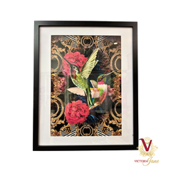 Rose Bird Framed Edge Art