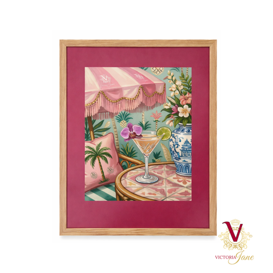 Spritz Hour Framed Art oak