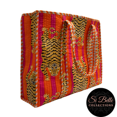 Tibetan Tiger Orange Designer Carry All Tote Bag