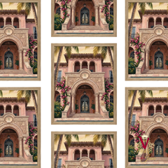 Villa Rosa Framed Art oak repeated