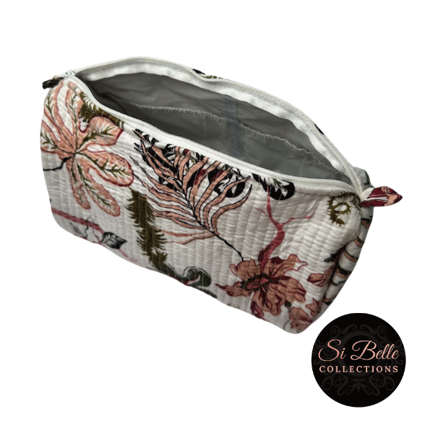 si belle collections White Coral Sunset Toilet Bag open