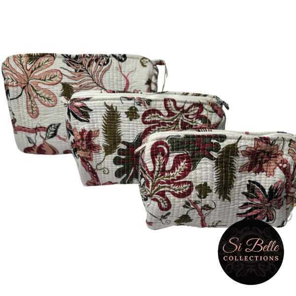 si belle collections White Coral Sunset Toilet Bag Set