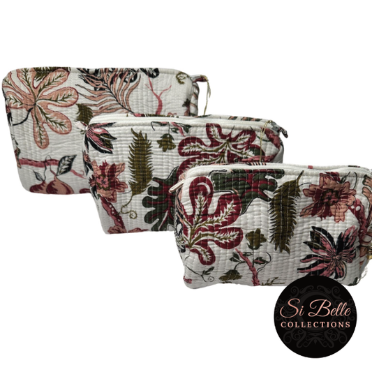 si belle collections White Coral Sunset Toilet Bag Set