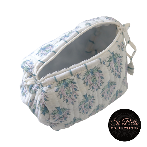 White Pastels Toilet Bag Set open top view