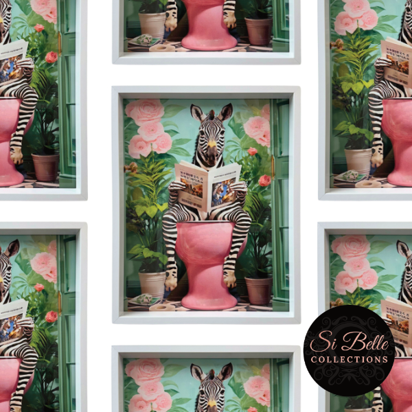 si belle collections Zebra Love Framed Art repeated