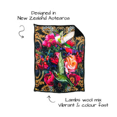 Peony Bird Sherpa Blanket