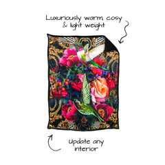 Peony Bird Sherpa Blanket