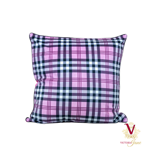 Victoria Jane - Jungle Jive Velvet Cushion tucan floral bright beautiful back plaid pattern
