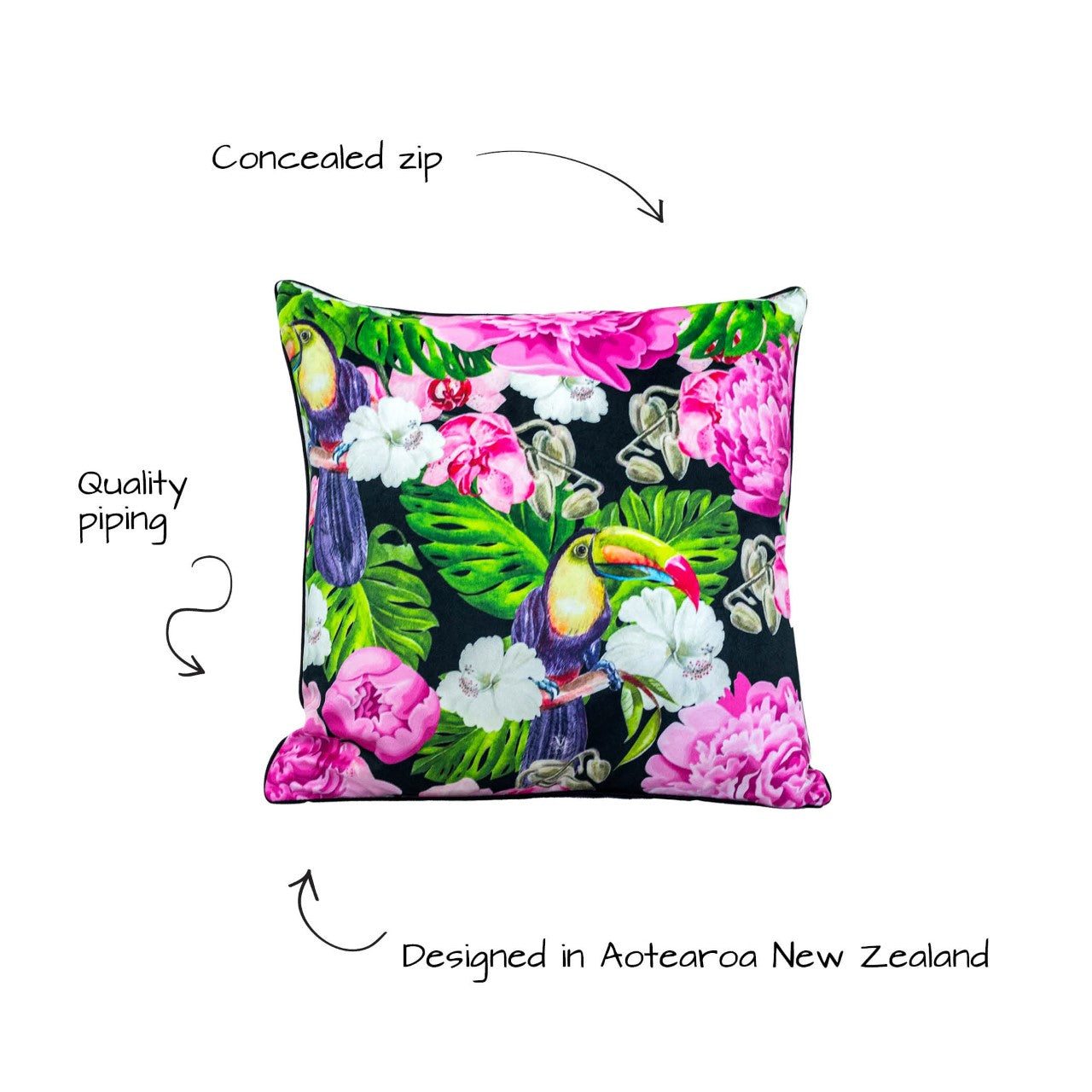 Victoria Jane - Jungle Jive Velvet Cushion front info