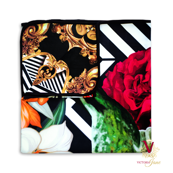 Victoria Jane - Lily Bird high quality polyester microfibre Towel colourful vibrant Forest Fantasy Collection, absorbent and anti-bacterial folded