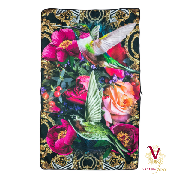 Victoria Jane - Peony Bird Spa Art Towel - Forest Fantasy Collection bright colourful absorbent