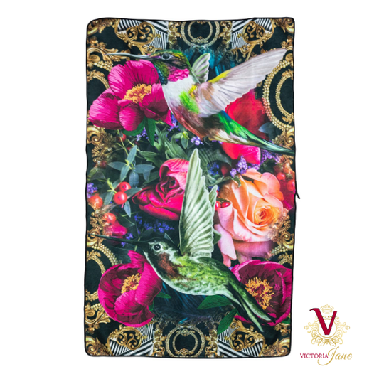 Victoria Jane - Peony Bird Spa Art Towel - Forest Fantasy Collection bright colourful absorbent