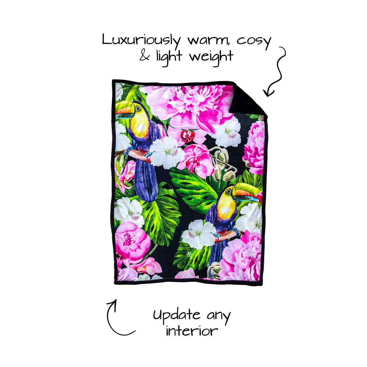 Victoria Jane - Jungle Jive Sherpa Blanket warm cosy light weight luxurious
