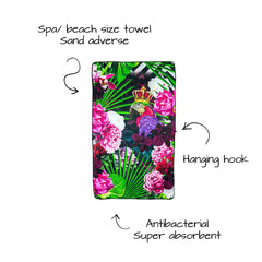 Victoria Jane - King Parrot Spa Art Towel bright colourful forest jungle beautiful facts absorbent sand adverse