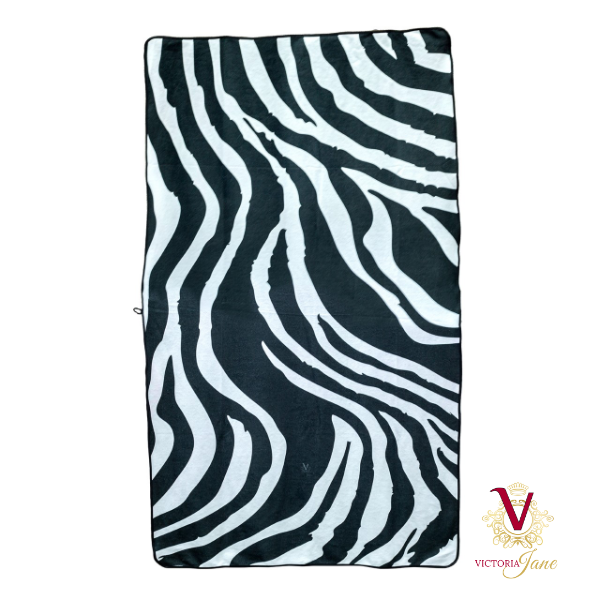 Victoria Jane - Zebra Rose Spa Art Towel bright beautiful flowers back pattern