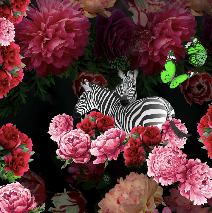 victoria jane Zebra Rose Mural