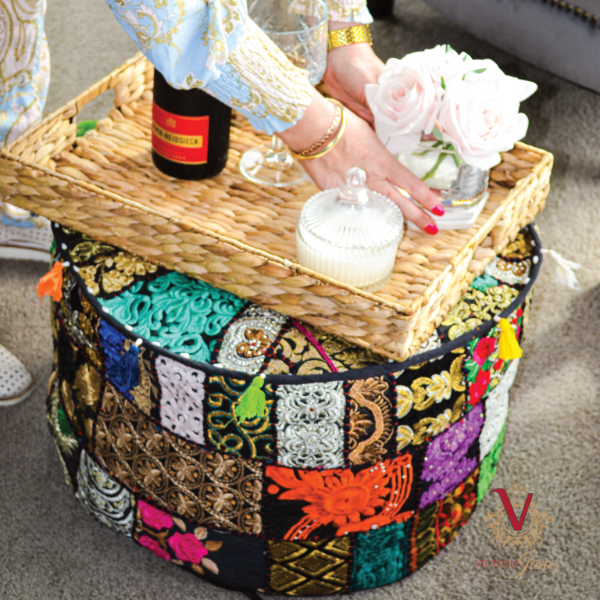 si belle collections colourful pouf footstool ottoman