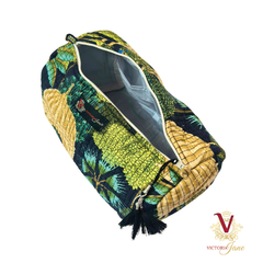 Black Peacock Jungle Pouch Bag Set open