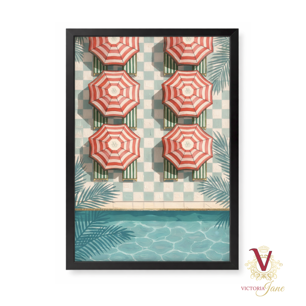 Cabana Lines Framed Art black