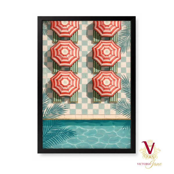 Cabana Lines Framed Art black