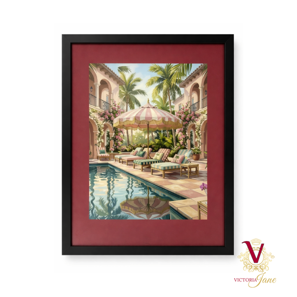 Courtyard Club Framed Art black