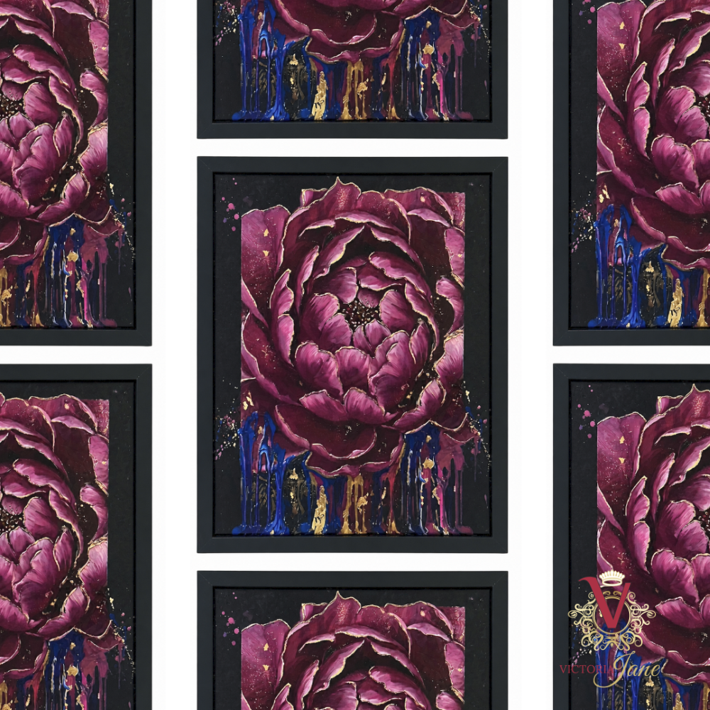 Eclectic Peony Framed Art repeated