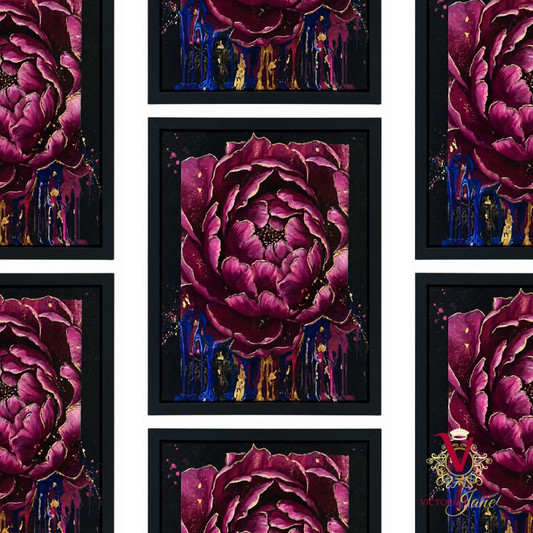 Eclectic Peony Framed Art repeated