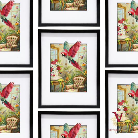 Flamingos Uninvited Guest Box Framed Art repeated