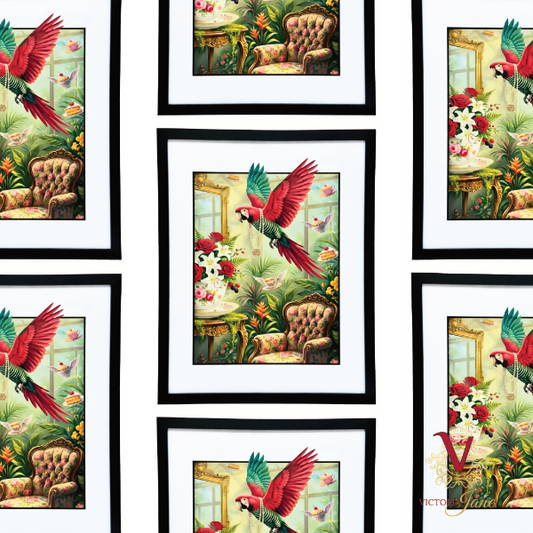 Flamingos Uninvited Guest Large Framed Art repeated