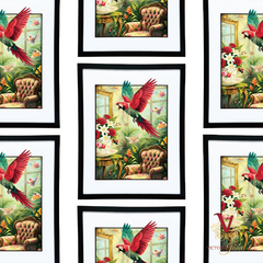 Flamingos Uninvited Guest Large Framed Art repeated