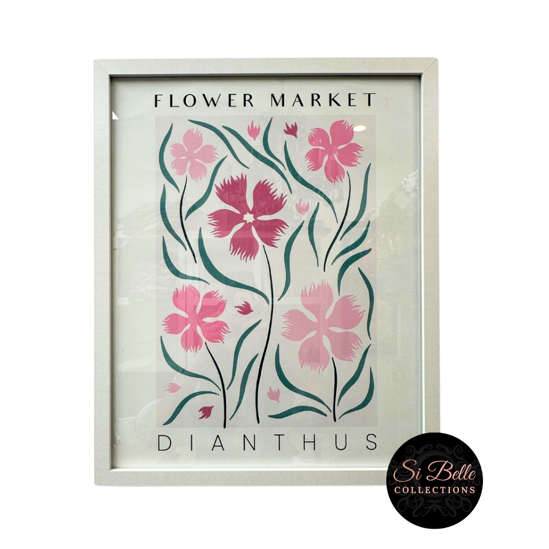 si belle collections Dianthus Flower Market Framed Art