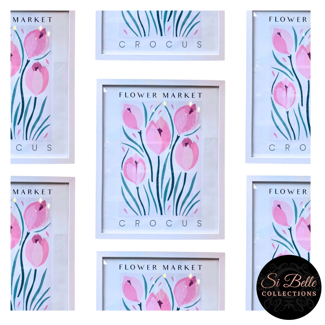 Crocus Flower Market Framed Art repeated