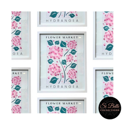 Hydrangea Flower Market Framed Art repeated