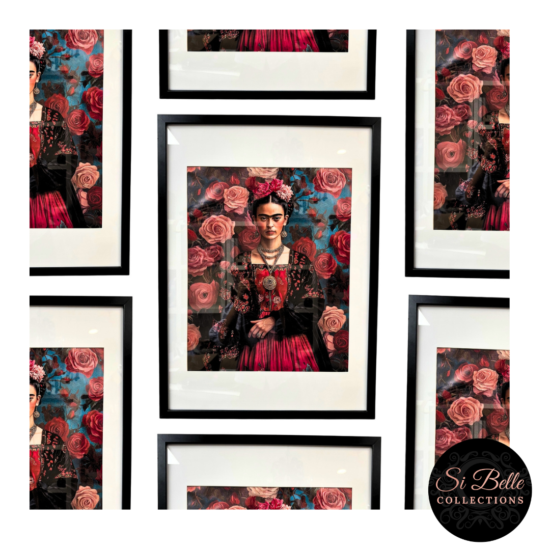 Frida Khalo Framed Art repeated on wall