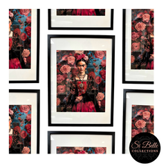 Frida Khalo Framed Art repeated on wall