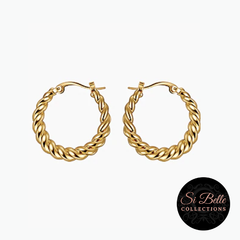 Si Belle  - Gold Rope Hoop Earrings