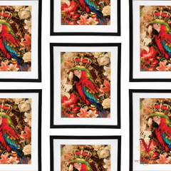 Lady Rosabelle Plume Mat Framed Art repeated