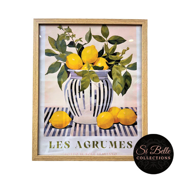 si belle collections Les Agrume Lemons Framed Art