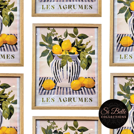 Les Agrume Lemons Framed Art si belle collections repeated