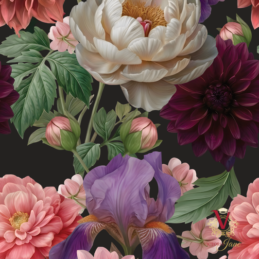 Midnight Dahlia Wallpaper detail