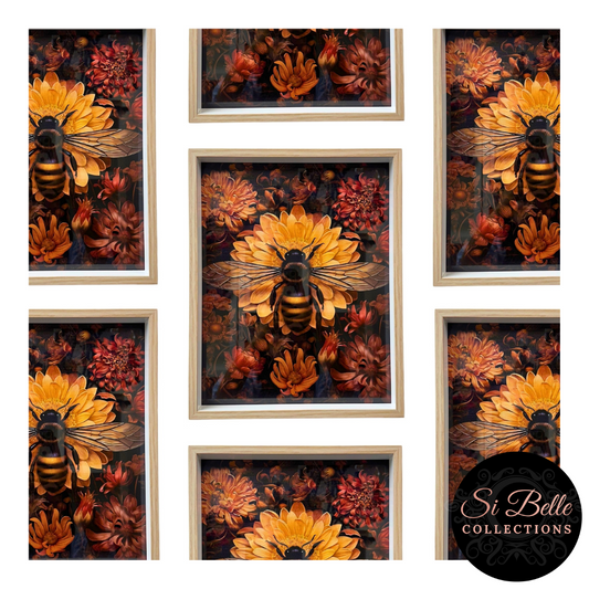 Moody Bee Framed Art repeated