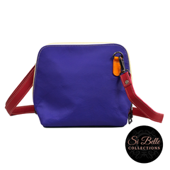 Si Belle collections Orange, Purple and Red Leather Bag back