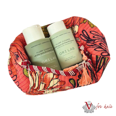 Dark Peach Flower Ori Lab Plump Travel Set in bag