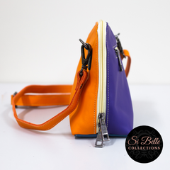 si belle collections Purple, Orange and Blue Leather Bag side