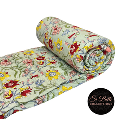 Pale Sage Quilt rolled