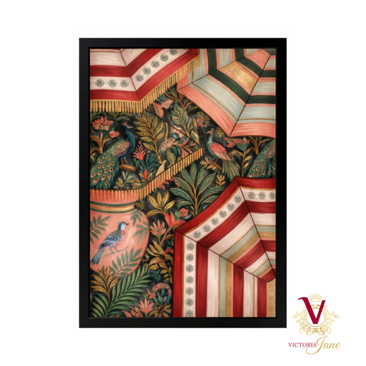 Parasol Play Framed Art black