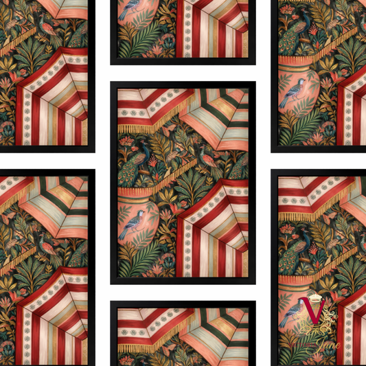 Parasol Play Framed Art black repeated