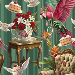Pearls Parrots Parties Wallpaper detail