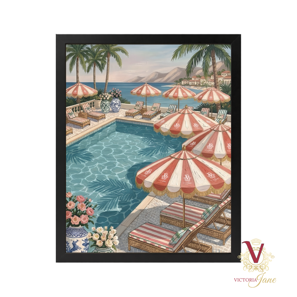 Poolside Society Framed Art black